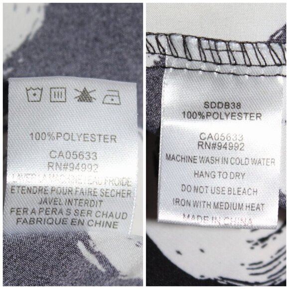 P Luca Milano Oversize Dot High Low Hem Blouse Sz. OS Button front Black & White - Picture 8 of 8